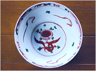 呉須赤絵鉢 中国明時代 後期17世紀前半